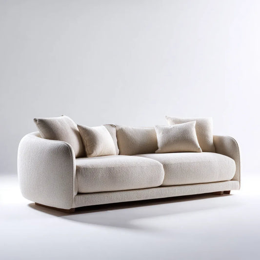 Sofa, 3 fotela w poliestrowej klamrze 230 x 95 x 78 cm