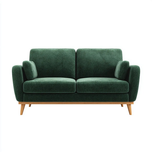 Sofa, 2 fotela zielony 150 x 84 x 83 cm poliester aksamit kształt prosty