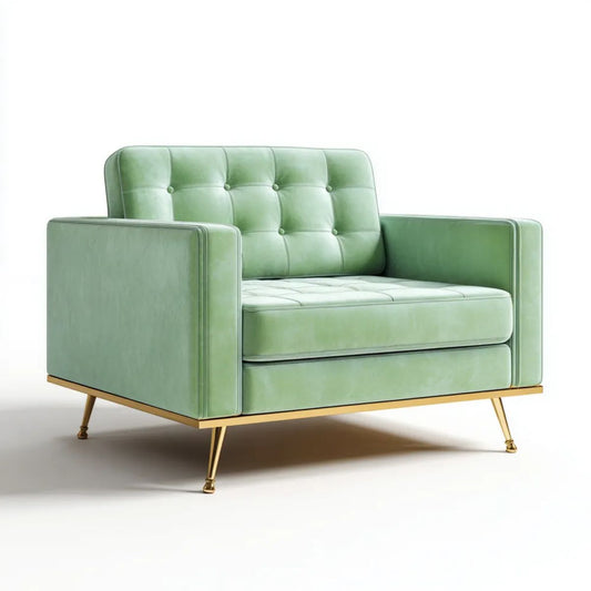 Fotel, Krzesło w pokoju Living- w pokoju Brighlight Sighlight Sighgreen Sighvelvet z lightgolden Sighsteel Sighlelegs, 105 x 90 x 86 cm